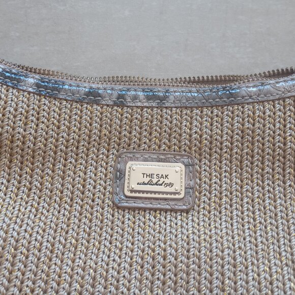 THE SAK ANIMAL PRINT WITH GOLD THREAD HOBO BAG - Picture 2 of 13